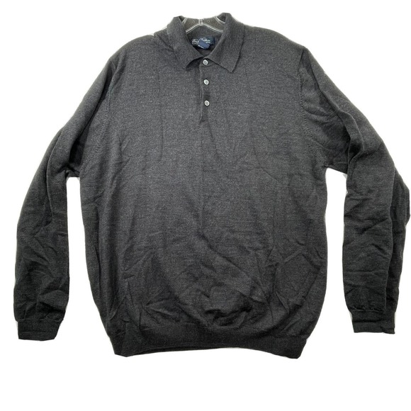 Brooks Brothers Other - Brooks Brothers 100% Extra Fine Italian Merino Wool Grey Sweater Mens Size XL